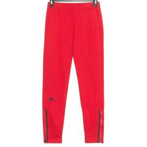 NWOT Adidas Mens Sweatpants Ankle Zip Athleisure Casual Sportswear Red Small HC